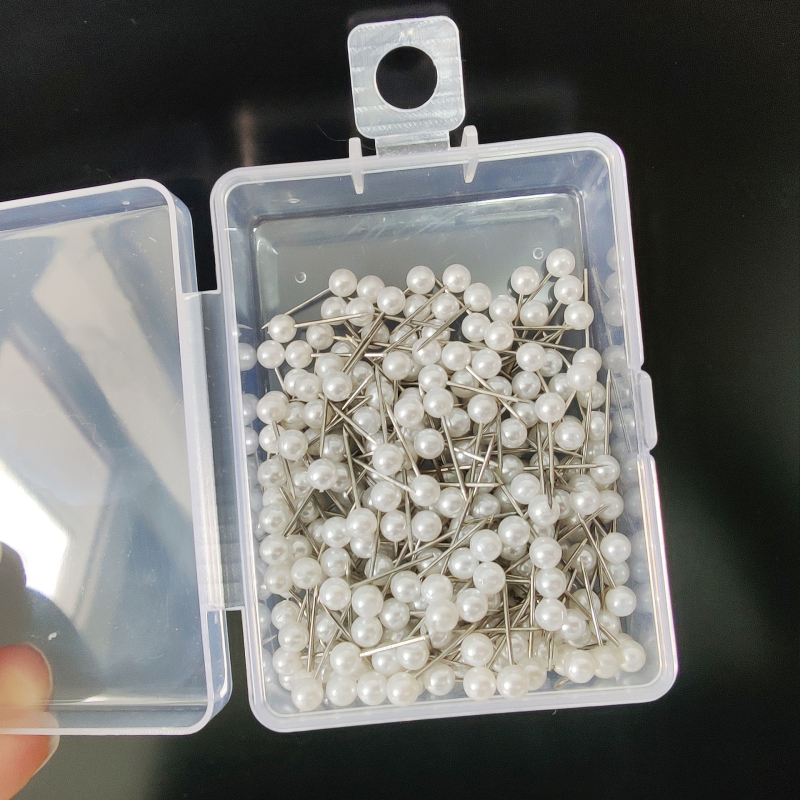 Kratke biserne igle za perle, 4-10 mm, biserno bijele, okrugla glava, igle s velikom glavom za kork ploču