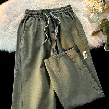 Muške hlače za proljeće i jesen, široke nogavice, ravni kroj, casual stil, japanski retro stil, udobne, duge hlače za posao