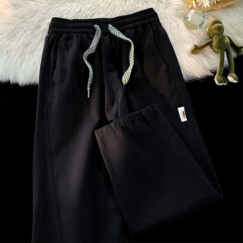 Muške hlače za proljeće i jesen, široke nogavice, ravni kroj, casual stil, japanski retro stil, udobne, duge hlače za posao