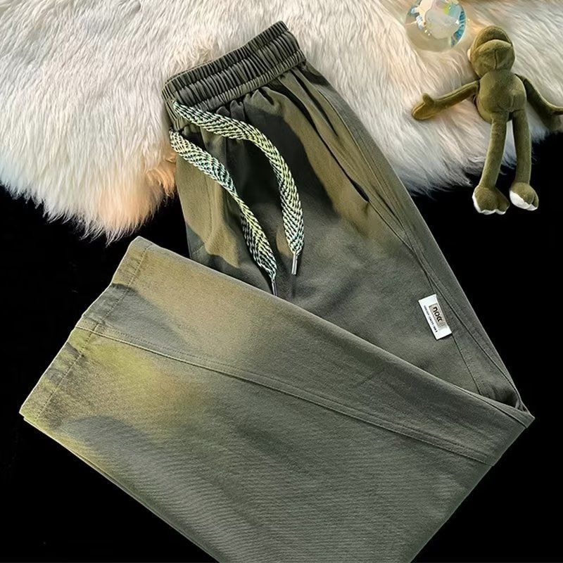 Muške hlače za proljeće i jesen, široke nogavice, ravni kroj, casual stil, japanski retro stil, udobne, duge hlače za posao