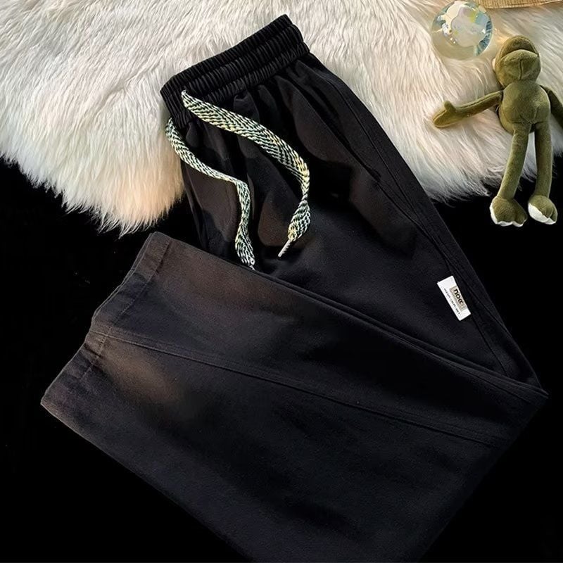 Muške hlače za proljeće i jesen, široke nogavice, ravni kroj, casual stil, japanski retro stil, udobne, duge hlače za posao