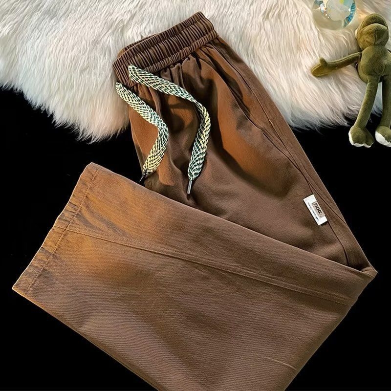 Muške hlače za proljeće i jesen, široke nogavice, ravni kroj, casual stil, japanski retro stil, udobne, duge hlače za posao