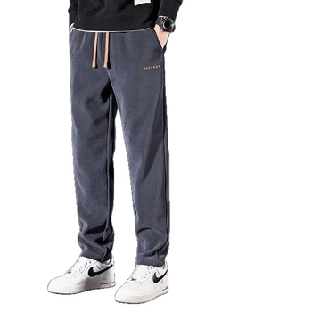 Muške chenille casual hlače, fleksom podstavljene za jesen-zimu, ravne opuštene krojenje, cargo stil