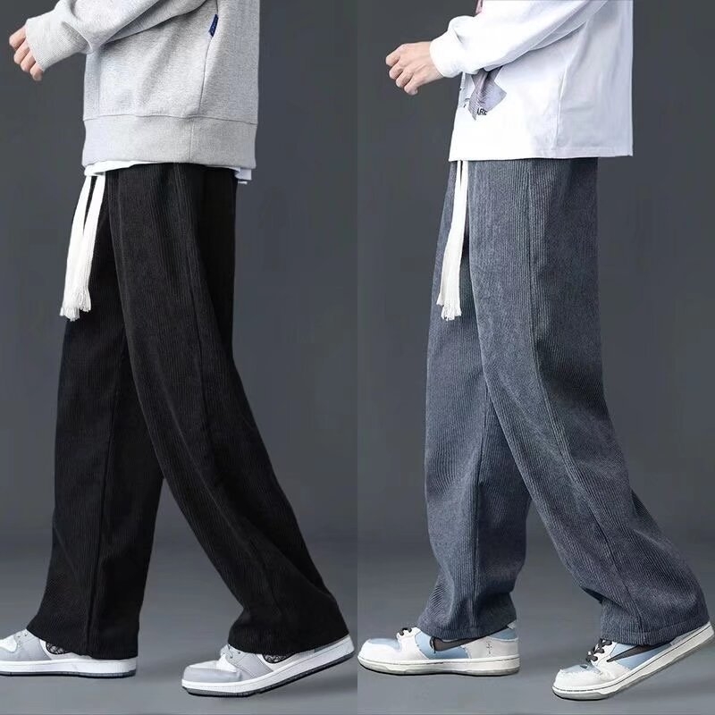Férfi casual nadrág tavasz–őszre, laza szabás, széles szárú, hosszú, plusz méret
