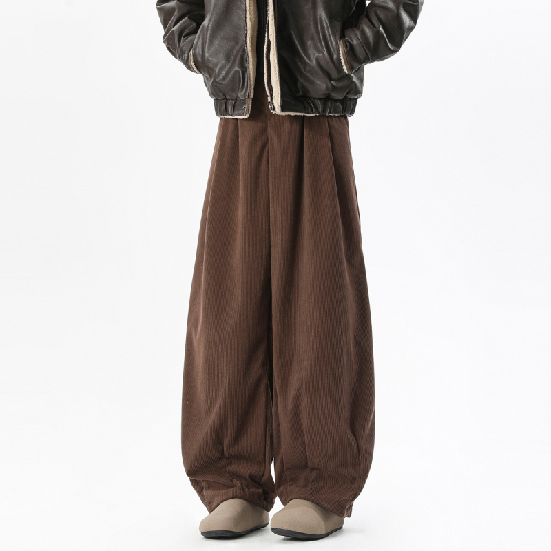 Férfi corduroy casual nadrág, téli szezon, laza szabású, széles szár