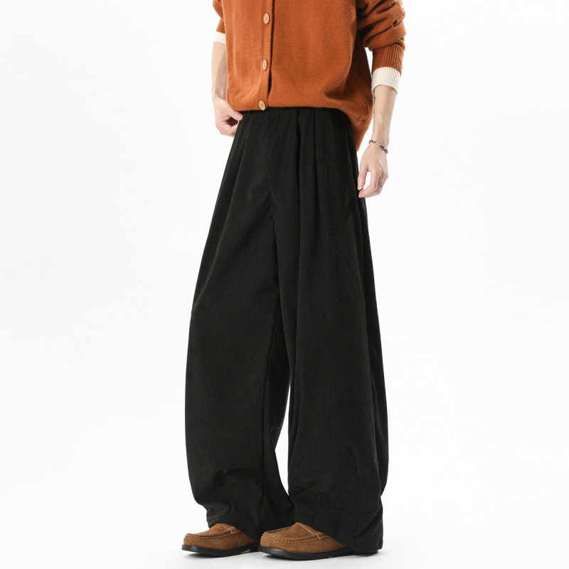 Férfi corduroy casual nadrág, téli szezon, laza szabású, széles szár