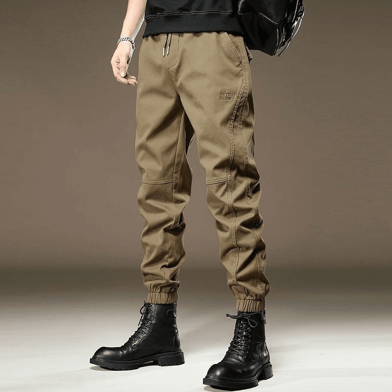 Férfiaknak szabott, keskeny lábú cargo nadrág patchwork mintával, vintage őszi stílusú, hétköznapi munkához, slim fit, zsebek
