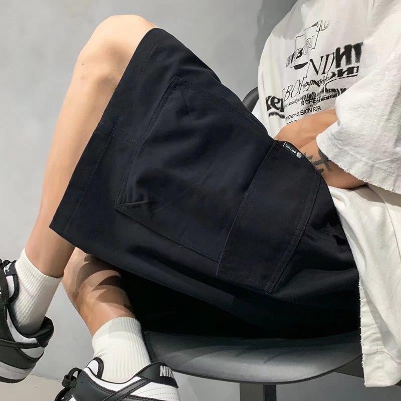 Japanski stil cityboy cargo šorcevi za muškarce, ljeto, plus veličina, široki kroj, gradski street stil