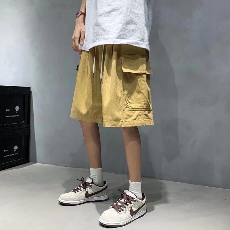 Japanski stil cityboy cargo šorcevi za muškarce, ljeto, plus veličina, široki kroj, gradski street stil