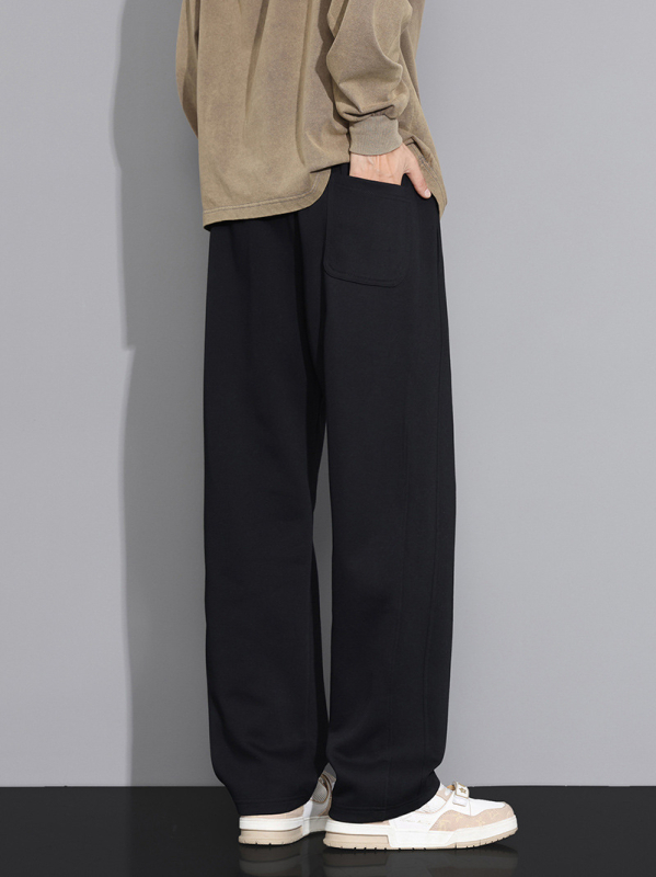 Muške hlače ravnog kroja, opuštene, pamuk, sportsko-casual stil, s vezanjem, za proljeće i jesen