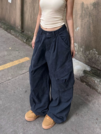 Muške hlače radnog stila ravnog kroja sa širokim nogama, američki retro streetwear, casual hlače, 2024 izdanje.