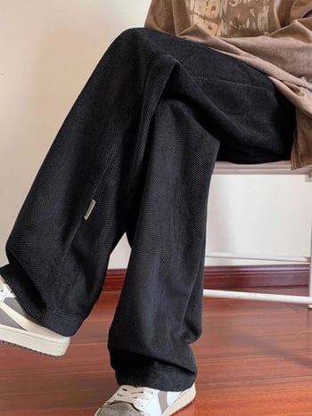 Muške velur hlače širokih nogavica, američki retro stil, ležerni ravni kroj, ljetne dugačke hlače
