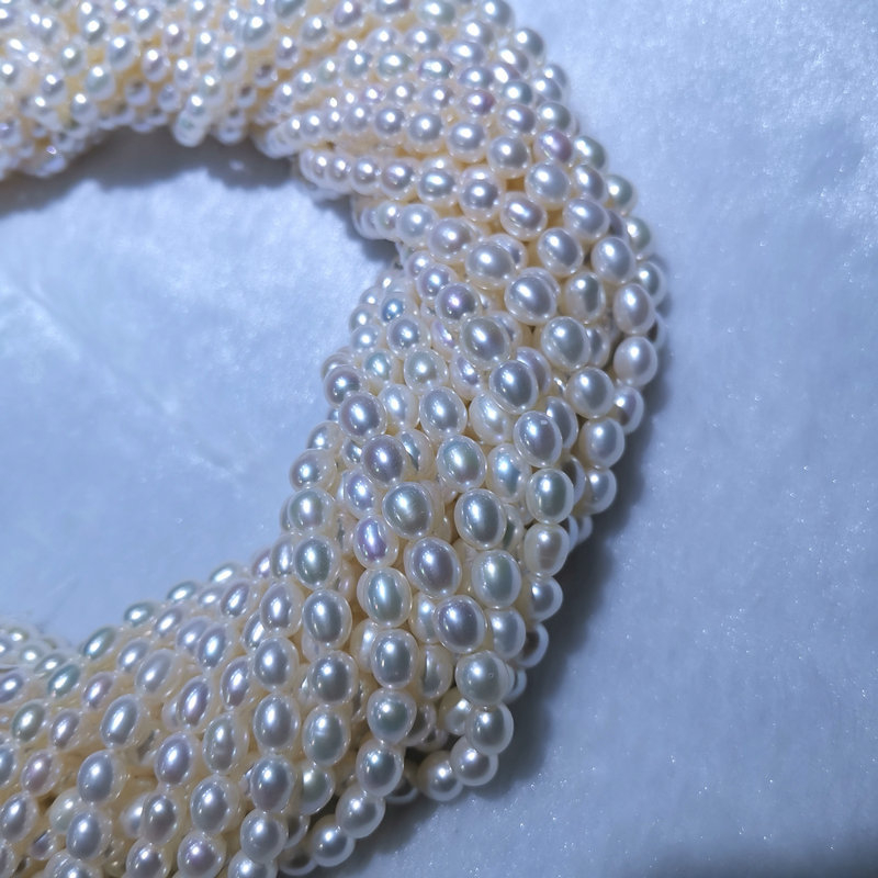 Slatkovodne biserne perle – rižaste perle, ravne rupe, 2–9 mm, dijelovi za ogrlicu poluproizvodi, vintage stil