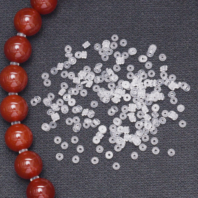 Prozirne silikonske distančne perle za narukvice i ogrlice, 2 mm i 2,5 mm, kristalne i perlaste akcenti