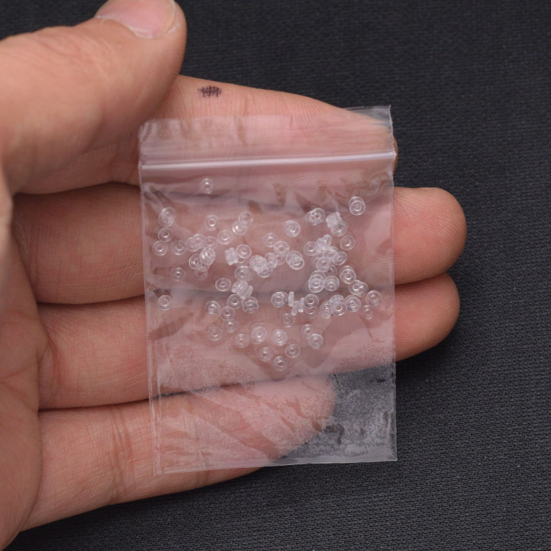 Prozirne silikonske distančne perle za narukvice i ogrlice, 2 mm i 2,5 mm, kristalne i perlaste akcenti