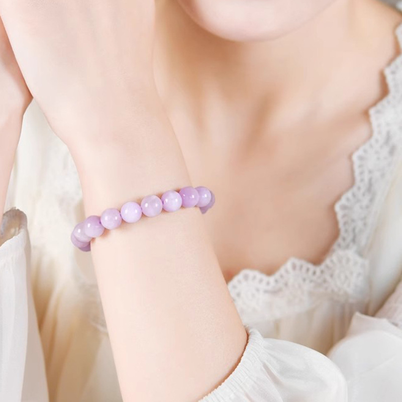 Prirodno ljubičaste litijeve kristalne perle, okrugle, 8 mm, slobodne perle za DIY narukvicu, polupripremljeni dijelovi nakita