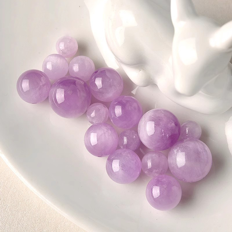 Prirodno ljubičaste litijeve kristalne perle, okrugle, 8 mm, slobodne perle za DIY narukvicu, polupripremljeni dijelovi nakita