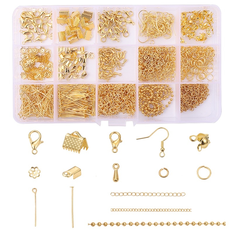 DIY komplet za izradu metalnih nakita s 10/15 pretinaca za materijale i alate, žica i dodaci za narukvice i ogrlice