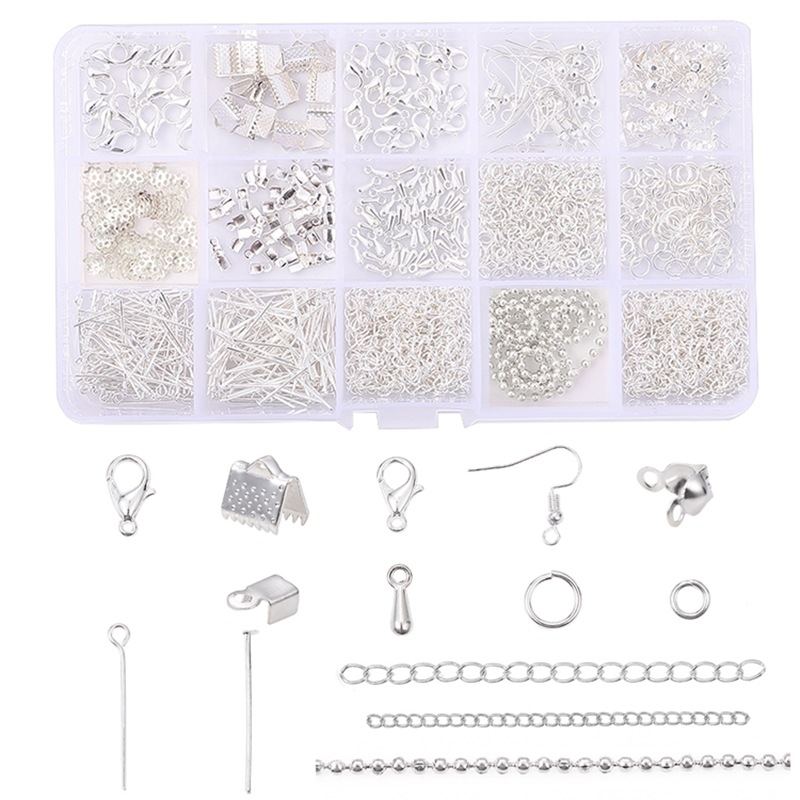 DIY komplet za izradu metalnih nakita s 10/15 pretinaca za materijale i alate, žica i dodaci za narukvice i ogrlice