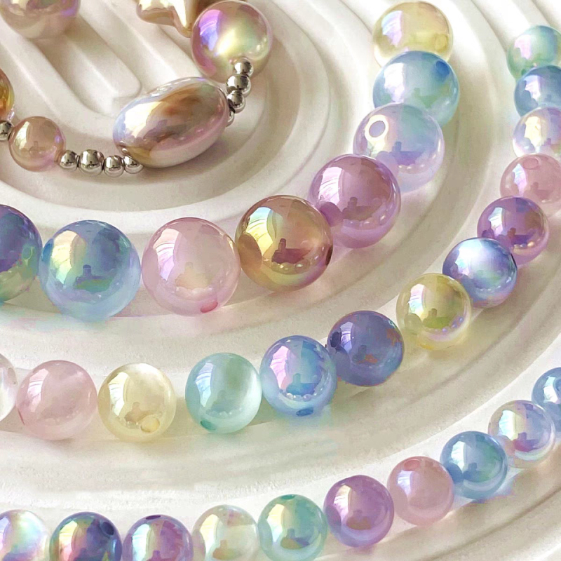 K10 Cat's-Eye Starry Sky perle – okrugle perle za DIY nakit (lančić, narukvica, telefonski lanac)