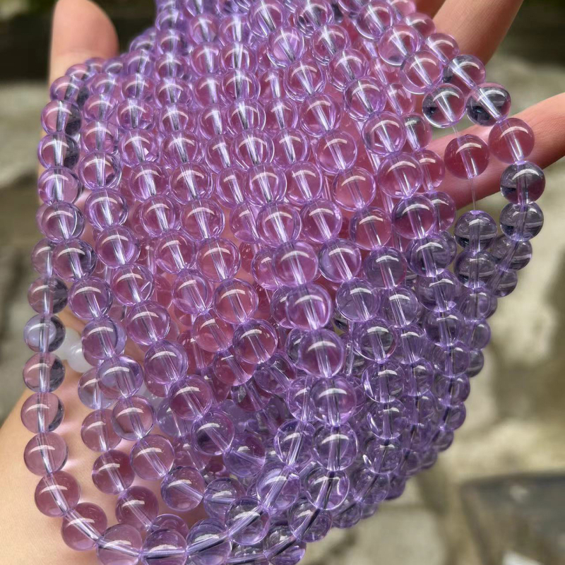 Krištalno ljubičaste prozirne okrugle perle za narukvicu, DIY komponente nakita, poluproizvod