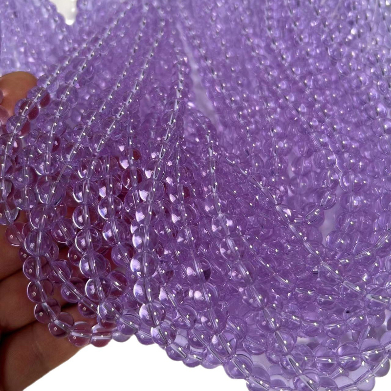 Krištalno ljubičaste prozirne okrugle perle za narukvicu, DIY komponente nakita, poluproizvod