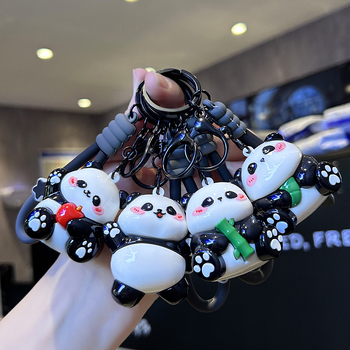 Nova UV iridiscirajuća mini panda lančić za ključeve – slatka crtani lik, dar