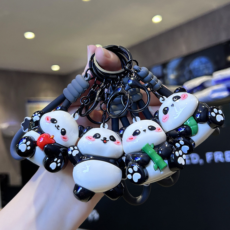 Nova UV iridiscirajuća mini panda lančić za ključeve – slatka crtani lik, dar