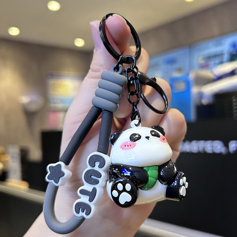 Nova UV iridiscirajuća mini panda lančić za ključeve – slatka crtani lik, dar