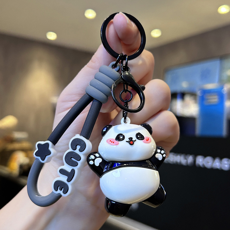 Nova UV iridiscirajuća mini panda lančić za ključeve – slatka crtani lik, dar