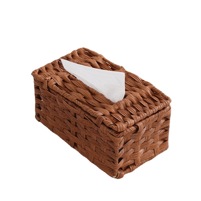 Kutija za salvete na stolu, imitacija ratana, prilagodljiva veličina, zaštita od prašine, povlačni dizajn, 23×13×10 cm