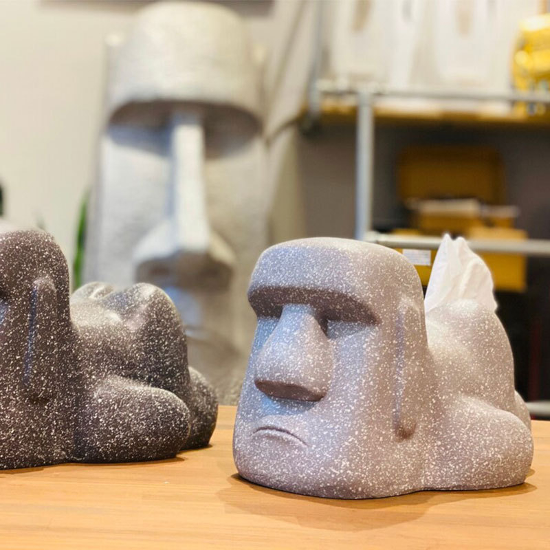 Moai kip od smole – kutija za maramice, retro luksuzan dizajn, Instagram nadahnut