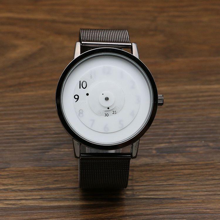 Sat u korejskom stilu mode s tkanim mrežastim remenom, unisex nehrđajući čelik remen, okretni brojčanik
