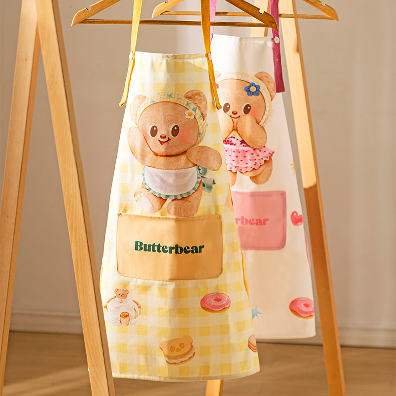 Modern Housewife & Butter Bear kuhinjska pregača – otporna na ulja i vodu, bez rukava, univerzalna veličina, koreanskog stila
