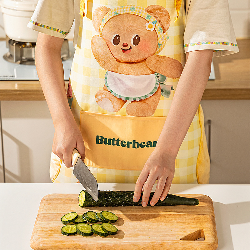 Modern Housewife & Butter Bear kuhinjska pregača – otporna na ulja i vodu, bez rukava, univerzalna veličina, koreanskog stila