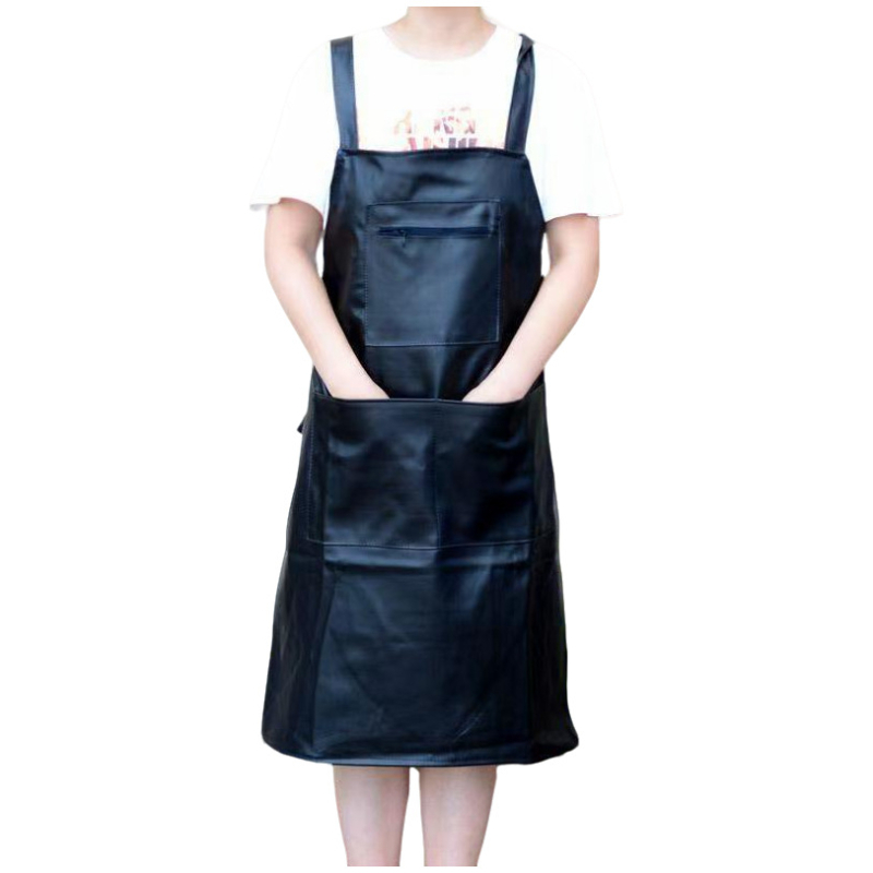 PU kožna pregača s dvije naramenice, vodootporna i otporna na ulje, bez rukava, unisex, korejski stil