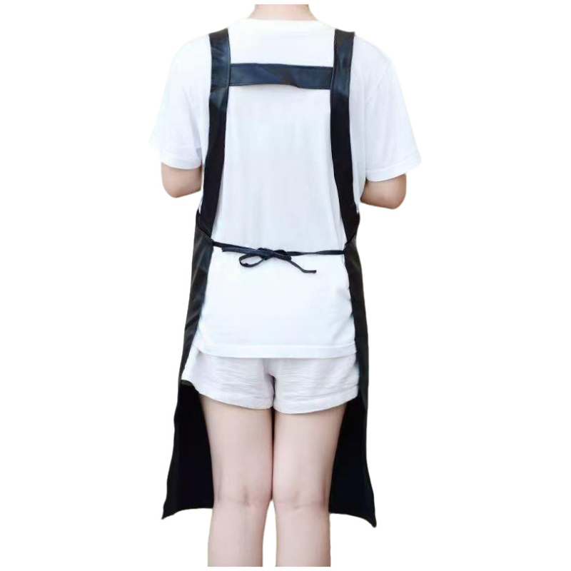 PU kožna pregača s dvije naramenice, vodootporna i otporna na ulje, bez rukava, unisex, korejski stil