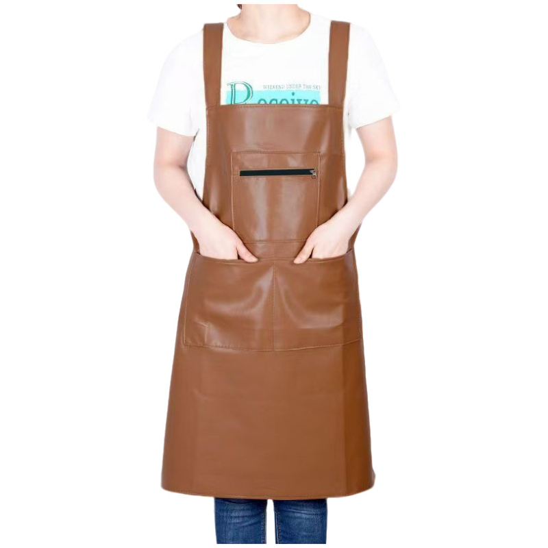 PU kožna pregača s dvije naramenice, vodootporna i otporna na ulje, bez rukava, unisex, korejski stil