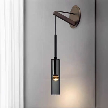 Nordijska postmoderna zidna lampa od kristala i bakra, dizajnerski minimalistički stil, za spavaću sobu i kupaonicu ispred ogledala