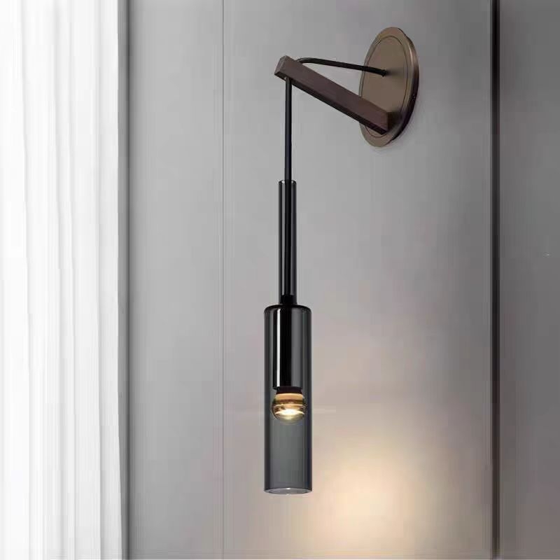 Nordijska postmoderna zidna lampa od kristala i bakra, dizajnerski minimalistički stil, za spavaću sobu i kupaonicu ispred ogledala