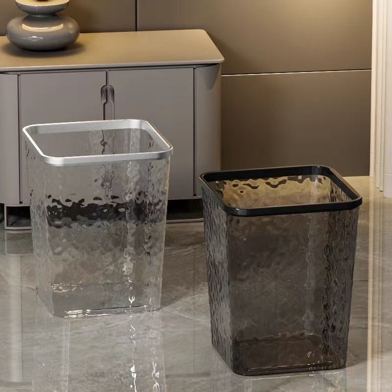 Prozirni kvadratni plastični kanta za smeće, 12 L, kućna uporaba — dnevni boravak, kupaonica, kuhinja