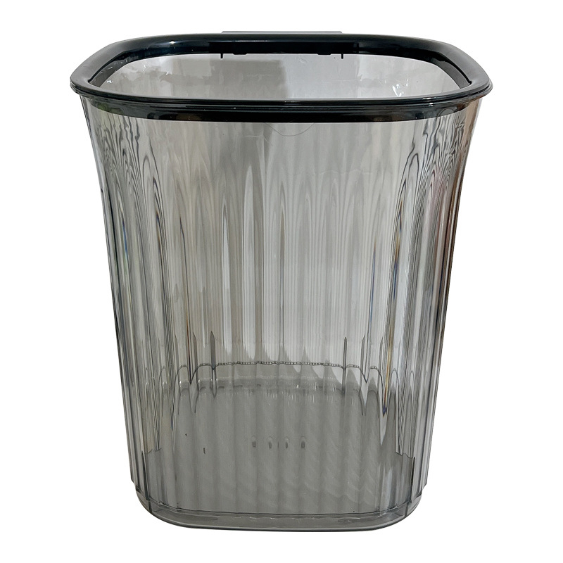 Prozirni kvadratni kućni kanta za otpad bez poklopca, 7 L, plast, pogodno za dnevni boravak, kuhinju, kupaonu i ured