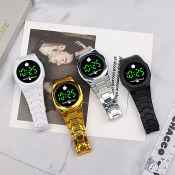 Unisex digitalni sat s elektroničkim mehanizmom, 40 mm okrugli brojčanik, plastični kaiš, mineralno ojačano staklo, zelene LED brojke, casual i klasičan stil za parove