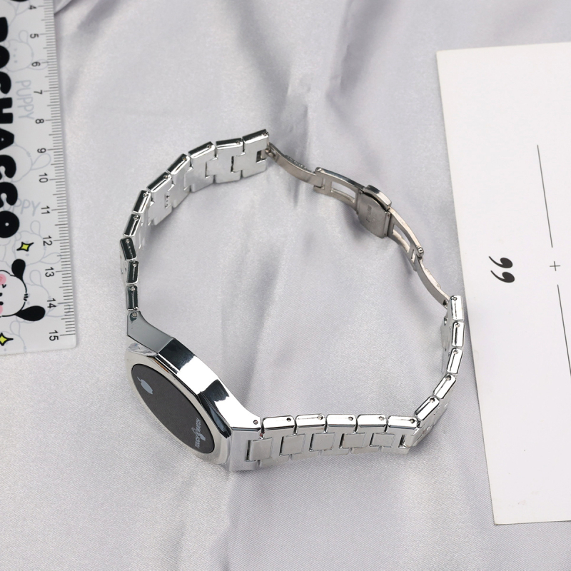 Unisex digitalni sat s elektroničkim mehanizmom, 40 mm okrugli brojčanik, plastični kaiš, mineralno ojačano staklo, zelene LED brojke, casual i klasičan stil za parove