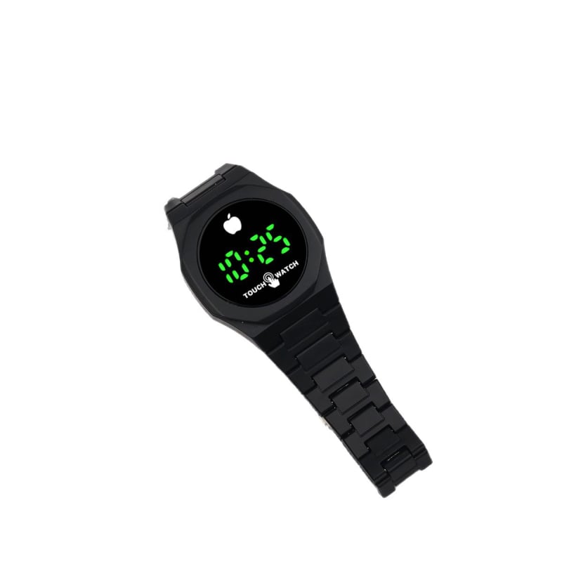 Unisex digitalni sat s elektroničkim mehanizmom, 40 mm okrugli brojčanik, plastični kaiš, mineralno ojačano staklo, zelene LED brojke, casual i klasičan stil za parove