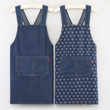Isprana denim pregača s debelim dizajnom za restorane, frizerske salone, kuhinju i kućnu upotrebu