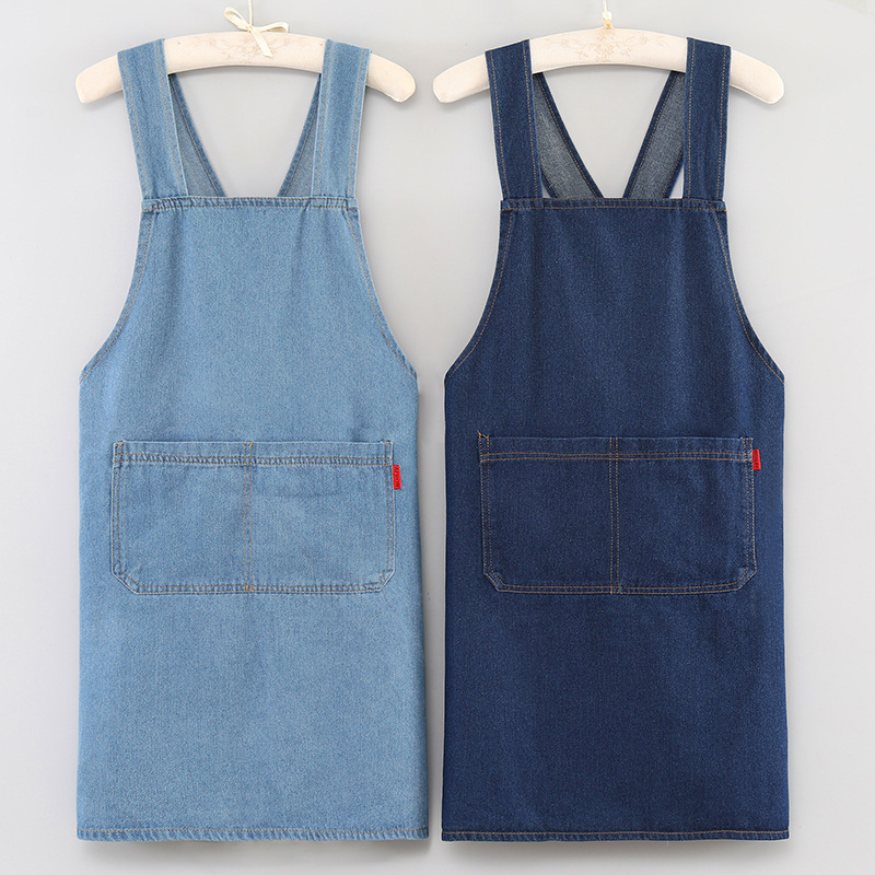 Isprana denim pregača s debelim dizajnom za restorane, frizerske salone, kuhinju i kućnu upotrebu