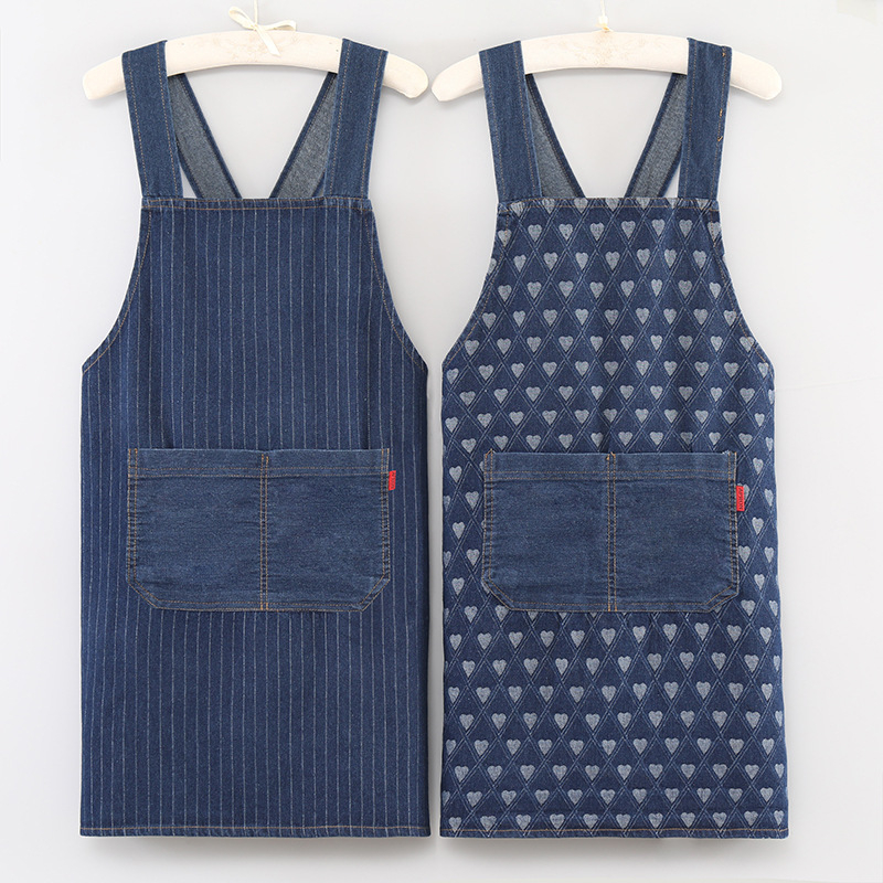 Isprana denim pregača s debelim dizajnom za restorane, frizerske salone, kuhinju i kućnu upotrebu