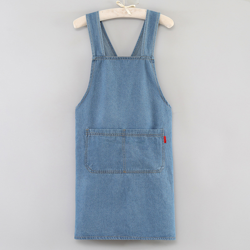 Isprana denim pregača s debelim dizajnom za restorane, frizerske salone, kuhinju i kućnu upotrebu