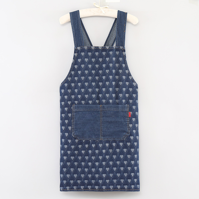 Isprana denim pregača s debelim dizajnom za restorane, frizerske salone, kuhinju i kućnu upotrebu